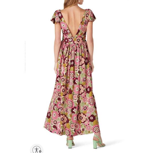 B42 Dodo Bar Or Floral Dress Womens Small Boho Swiftie Dollcore Holiday Garden - Picture 3 of 11